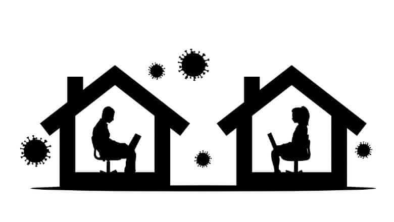 Silhouette of remote workers
