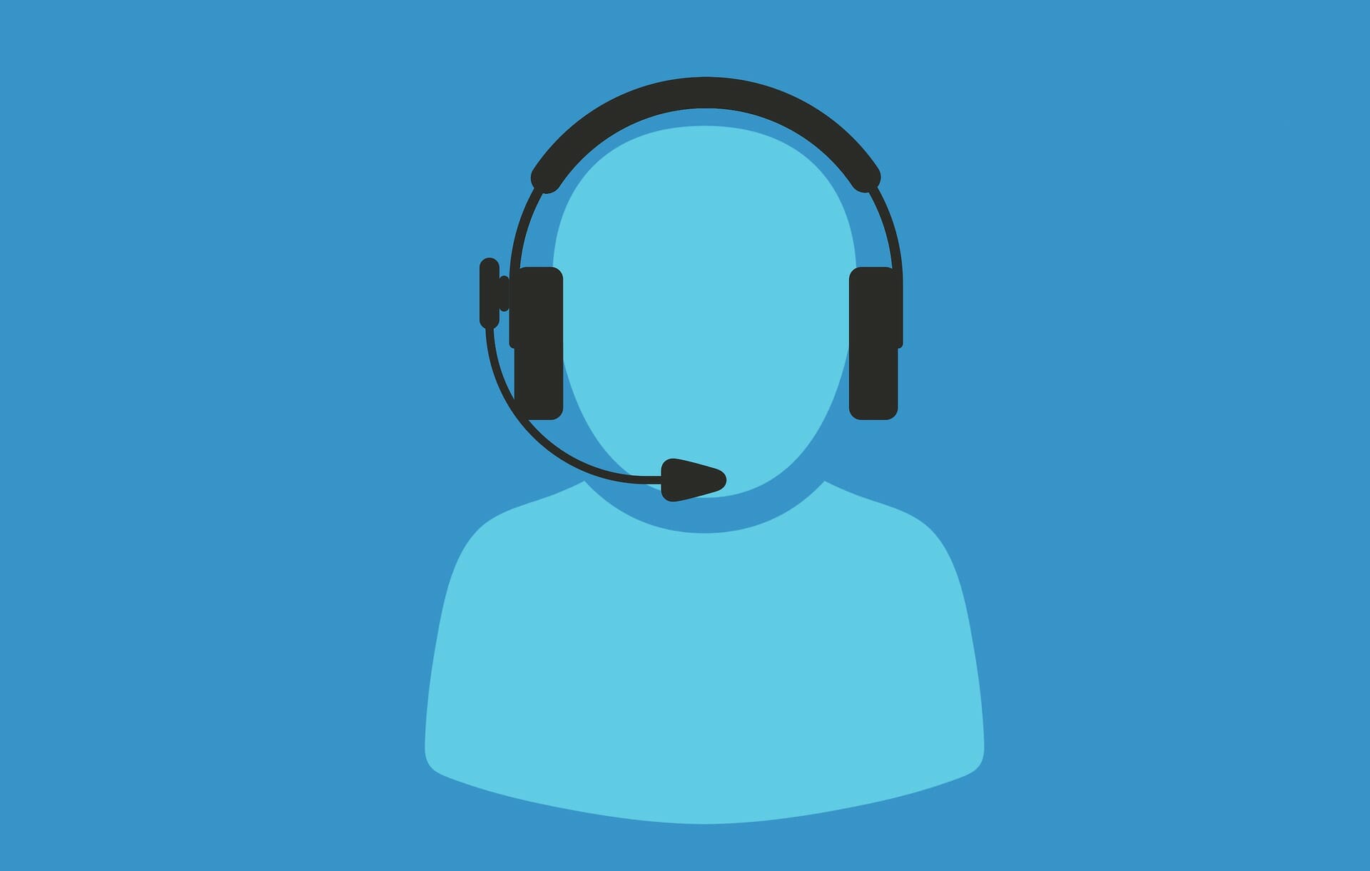 Animation of a customer service rep speaking on a headset